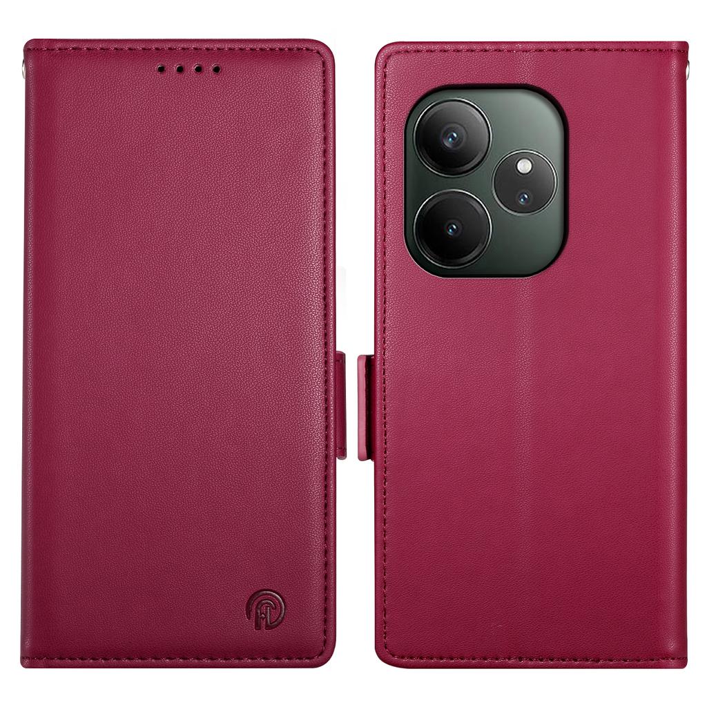 DF-010 For Realme GT 6 5G Stand Case PU Leather Wallet Phone Cover