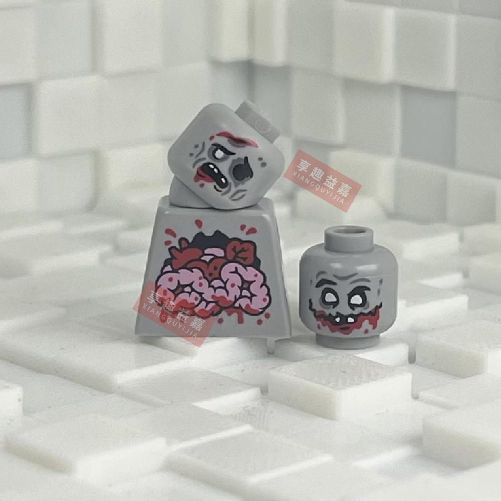 All Saints' Day Two-headed, Head-tilting Zombie Building Blocks Model Bricks Mini Action Toy Figures Toy Gift for Children