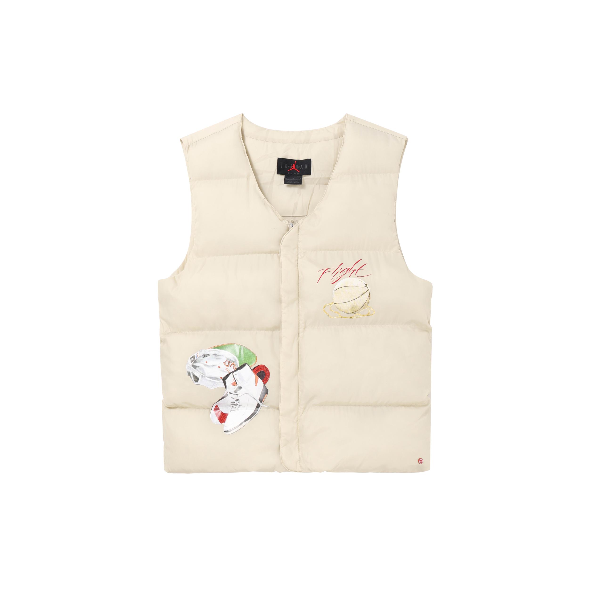 Jordan ARTIST Down Vests Men s White V neck Moderate DV1608-206 XL
