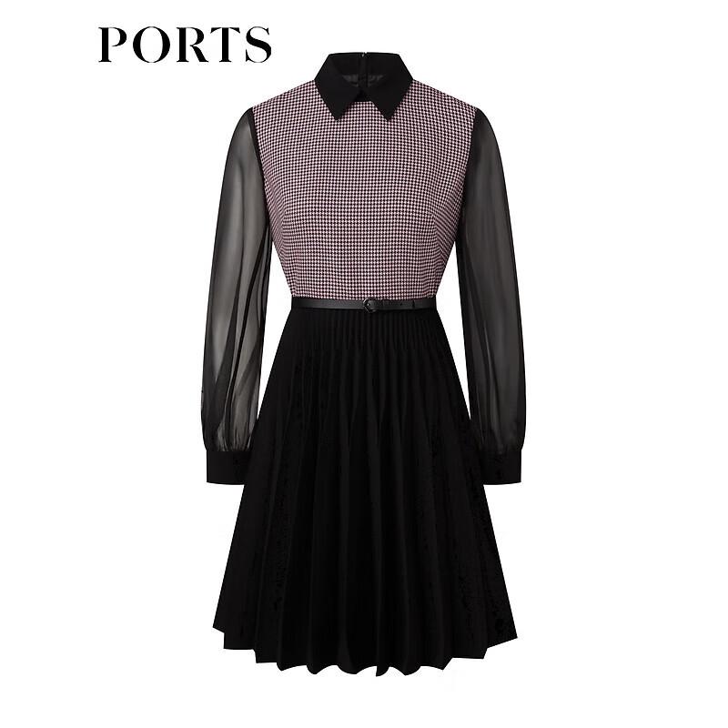 PORTS Women's Houndstooth Wool Midi Dress