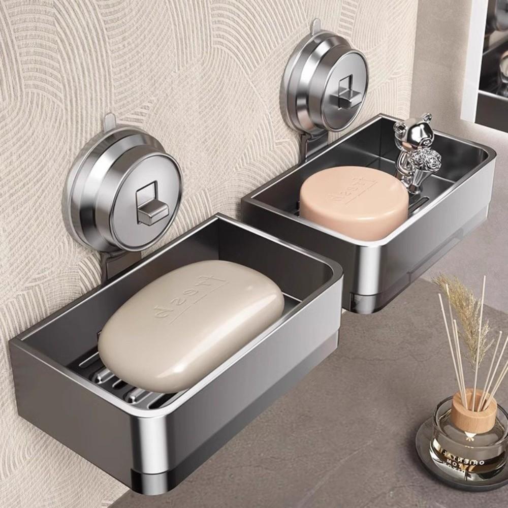 Waterproof Bathroom Soap Holder Suction Cup Soap Storage Rack Wall Mounted Soap Box  Bathroom
