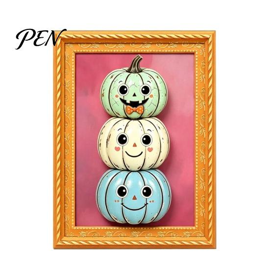 Waterproof Fridge Magnets Halloween Pumpkin Frame Refrigerator Magnet, Vintage Ghost Whiteboard Decorative Magnet for Holiday Party
