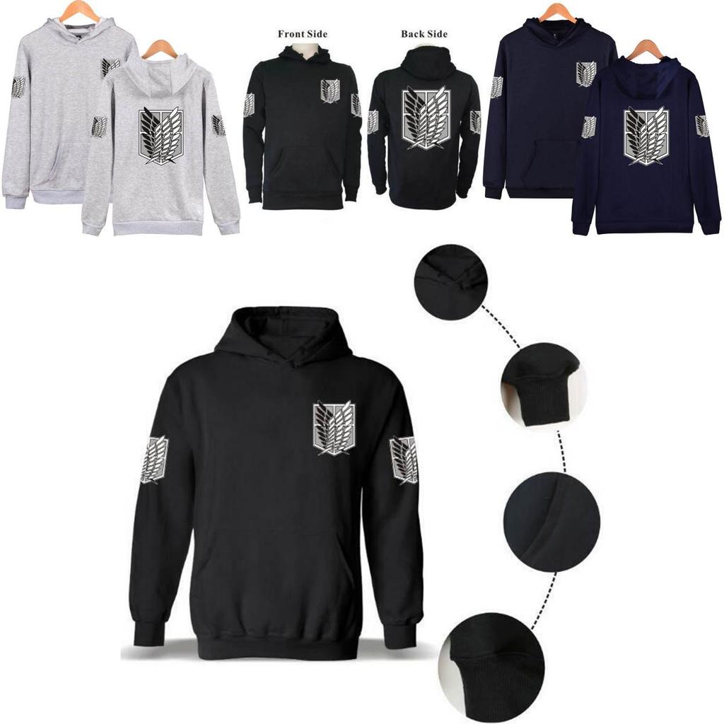 Bluza z kapturem No Kyojin Attack On Titan Wings Przytulny pulower dla najwyższego komfortu**