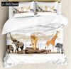 Cute Giraffe Bedding Set Full Size 3pcs with 1 Duvet Cover 2 Pillowcases Animal Bedding Set for Kids Boys Girls Room Decoration