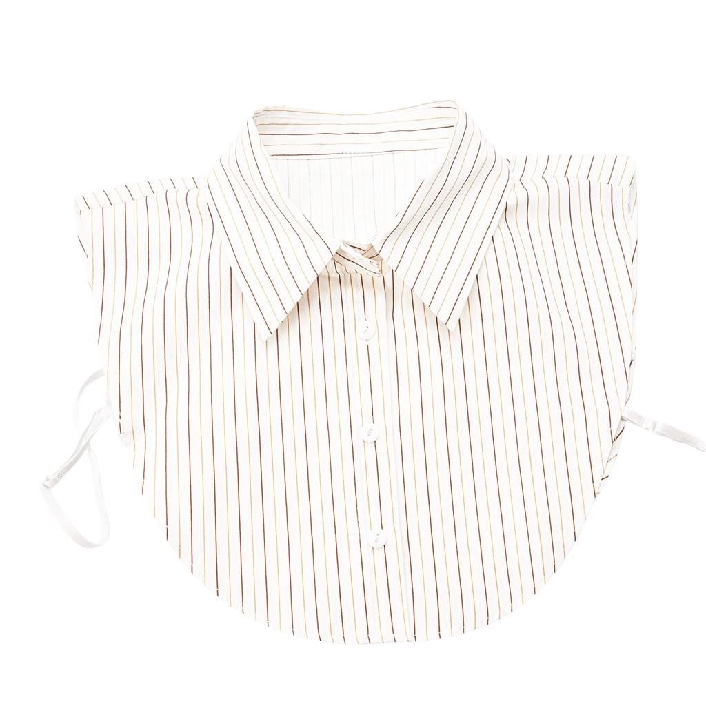 Women's Detachable False Collar Insert Elegant Striped Lapel Faux Half Shirt Blouse Collar Top for Sweater and Dresses