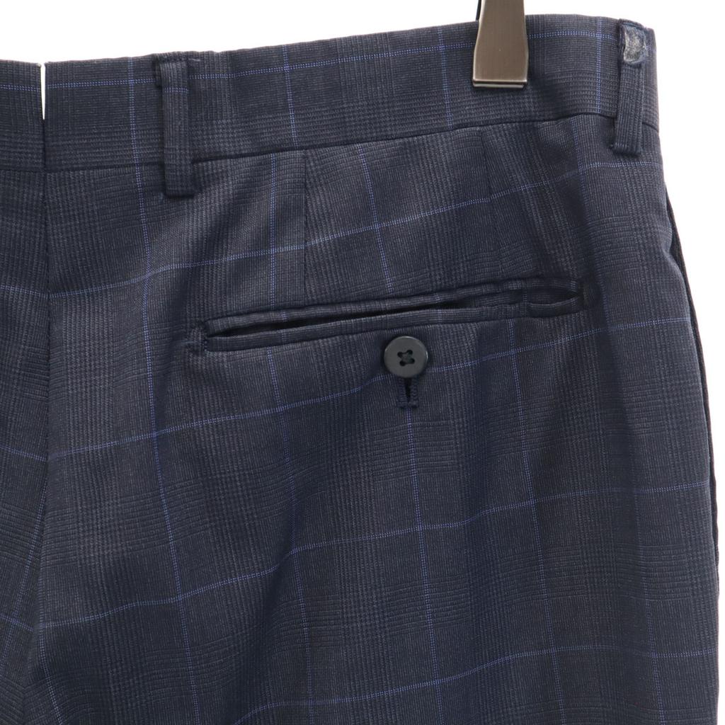 BEAMS F made in Japan Check Pattern slim Slacks pants 95 Navy Men's Used