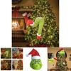 Adorable Plush Green Grinch Leg And Head Ornaments For Christmas Tree Decorations