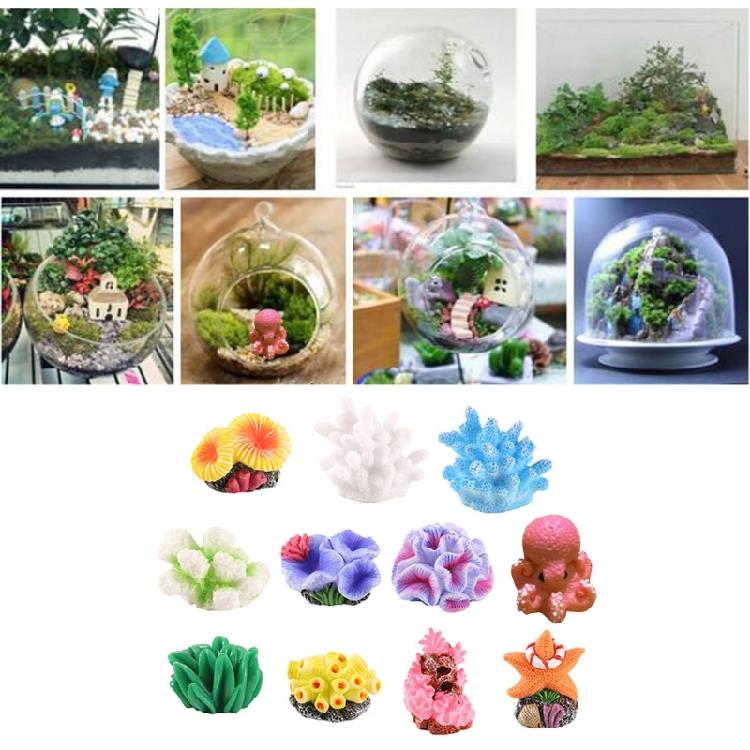 Aquariums Decoration Set of 11 Resins Simulated Coral Seaweed Plant Miniatures Ornaments for Fish Tanks Accessories