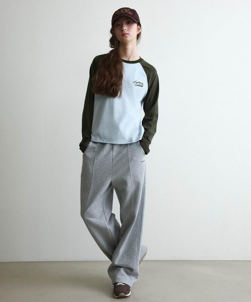 COVERNAT WOMAN Raglan Contrast Long Sleeve Sky Blue