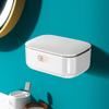Wall-Mounted Drainable Soap Dish with Lid - No-Punching Bathroom Storage Rack for Home or Travel