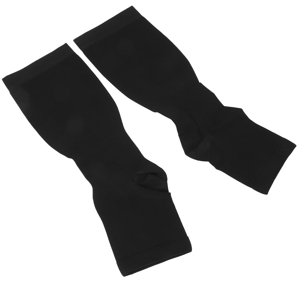 Compression Stockings Breathable Antislip Elastic Open Toed Stocks for Women BlackM