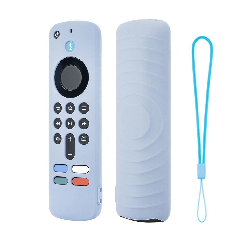 Silicone Protective Case with Lanyard Protector Soft Shell Shockproof Remote Control Sleeve for Amazon 2026 Fire TV Stick 4K/HD
