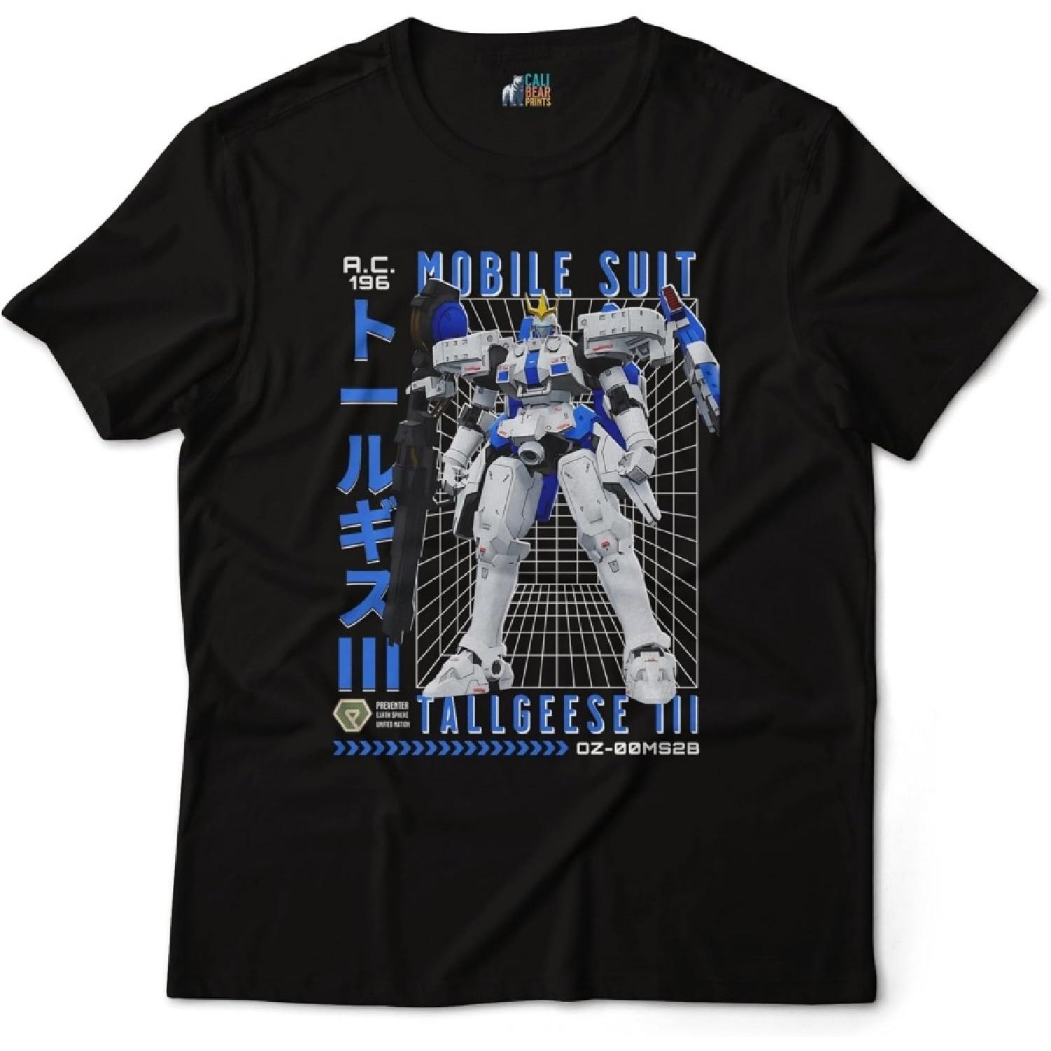 Calibear Prints Tallgeese III OZ-00MS2B Мобильный доспех Зехса Меркиза Пилот Гандам Аниме Футболка Графическое искусство Футболка S