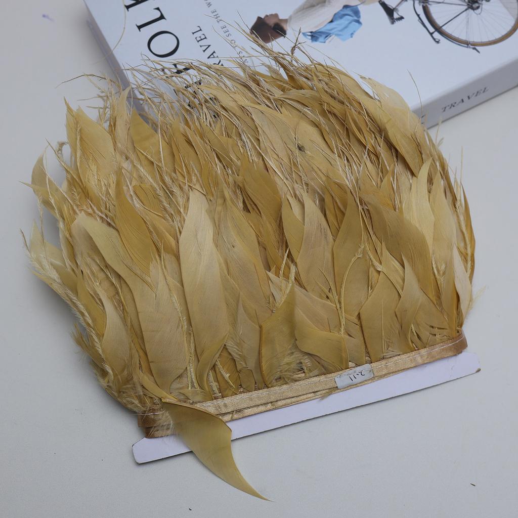 FeatherNew Feather Trim Ostrich Feather Skirt Trim Fabric Tape Fabric Craft DIY Accessories Bag Clothing Decoration Materials 10meters