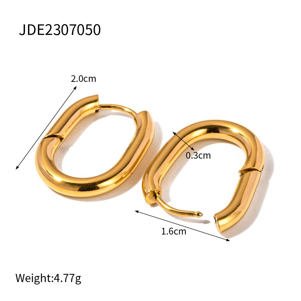 Minimalist Geometric Ear Clips Fashion Five Point Star Heart Titanium Steel Earrings for Women
