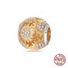 100% Copper Sunflower Luminous Gem Bees Charms Beads Fit Pandachoriginal Bracelets Diy Jewelry Graduation Gift