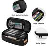 Pencil Bag Zipper Closure Large Storage Space 300D Polyester with Mesh Pocket Removable Divider and Pen Slots for Everyday Study