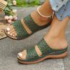Hollow Out Flower Wedge Sandals Women Summer 2025 Soft Bottom Slip On Platform Slides Woman Plus Size 43 Heels Rome Shoes Woman