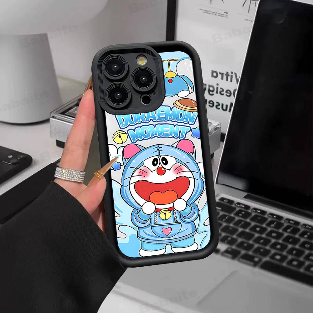 Cute Cartoon D-Doraemons Silicone Soft Phone Case For IPhone 17 16 14 13 12 11 15 Pro Max Plus Air Cover