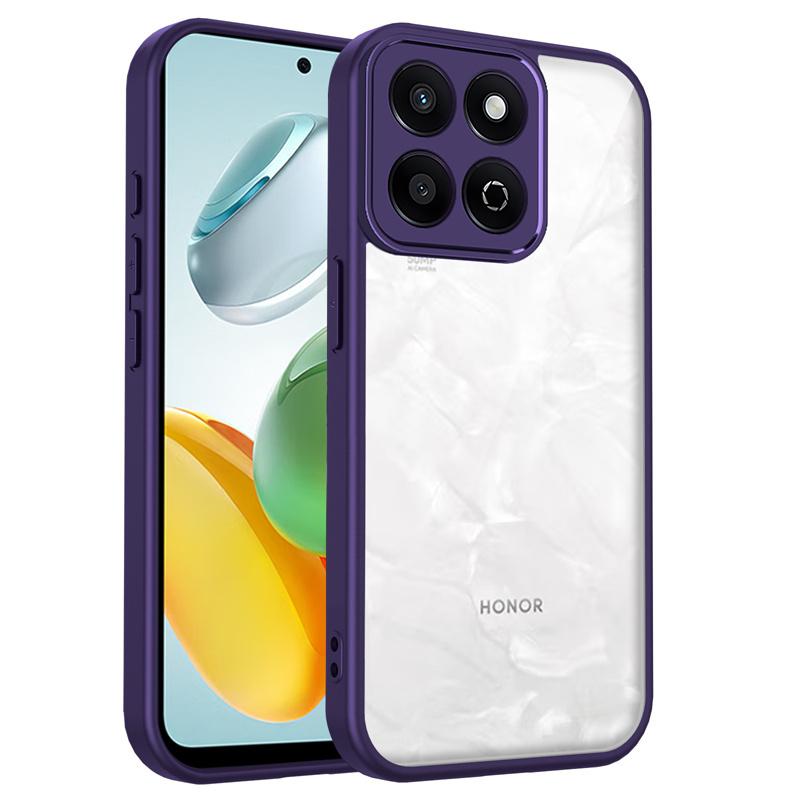 

Honor X8B 4G LLY LX1 LX2 LX3 Case Shockproof Plating TPU Bumper with Clear Back Hard Cover Phone Case for Honor X8B HonorX8B 4G Pc + tpu&Honor X8b фиолетовый