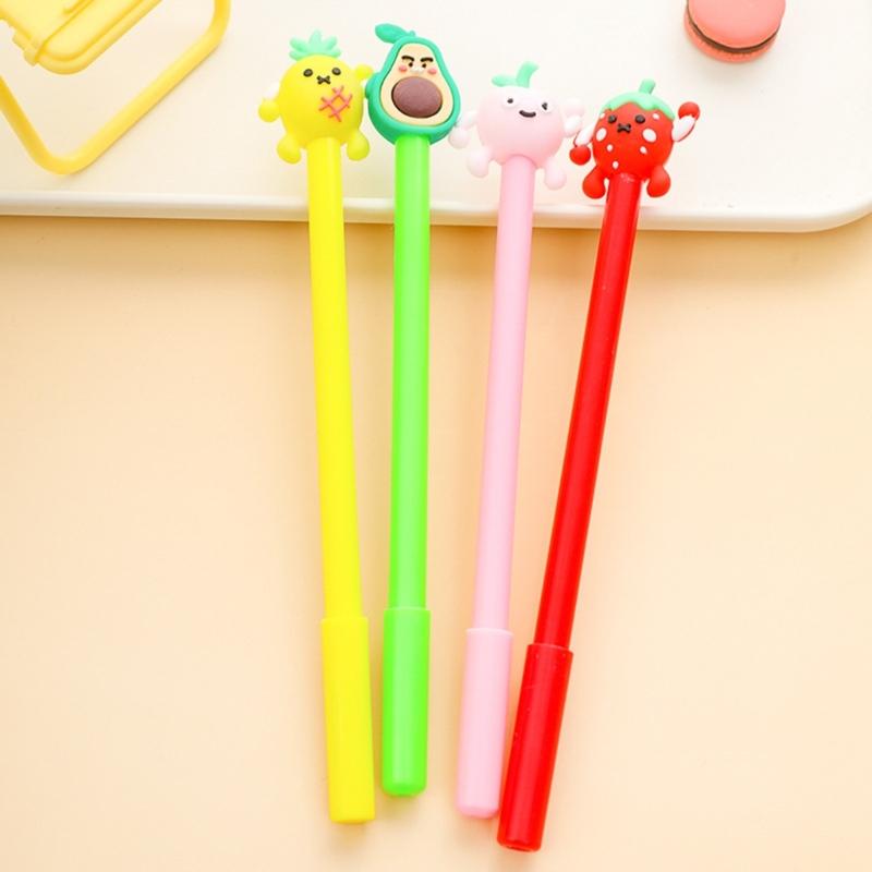 4Pcs Cartoon Theme Gel Pen Quick Drying 0.5MM Refillable Gel Inks Pen for Writing Journaling Office School Supplies