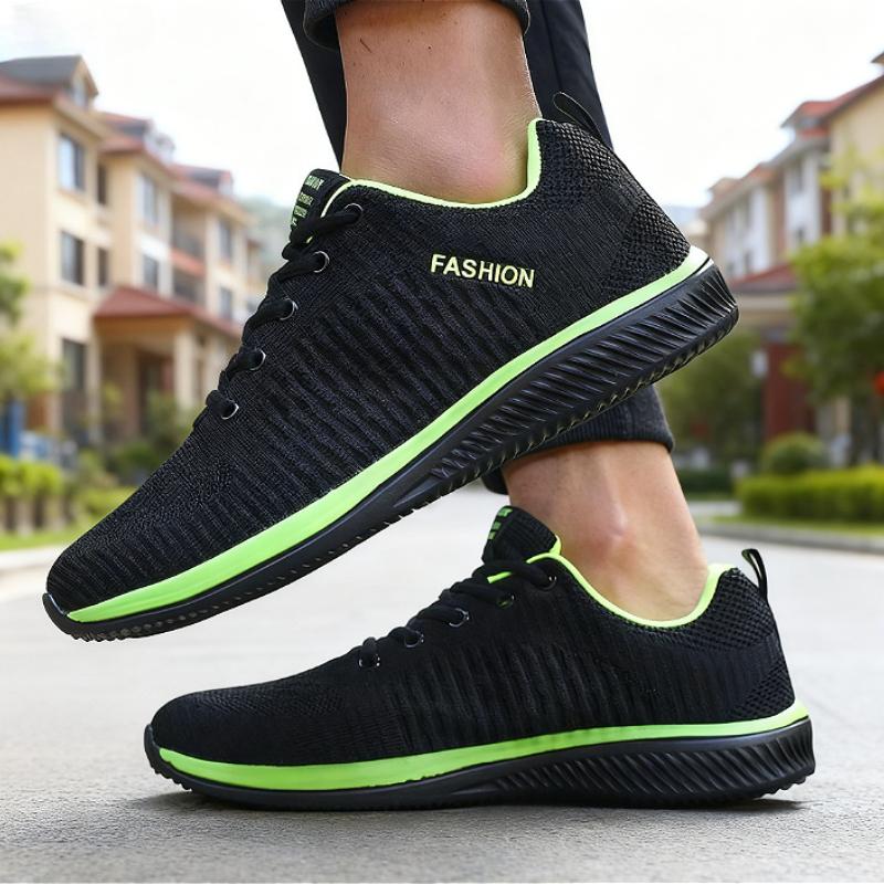 Men Running Walking Knit Shoes Fashion Casual Men Sneakers Solid Color Minimalist Breathable Athletic Lightweight Running Shoes