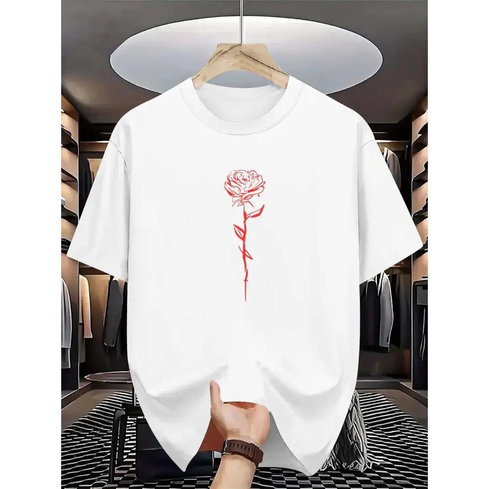 Herren Mode T-Shirt Minimalistisches Muster Gedrucktes Herren T-Shirt Top