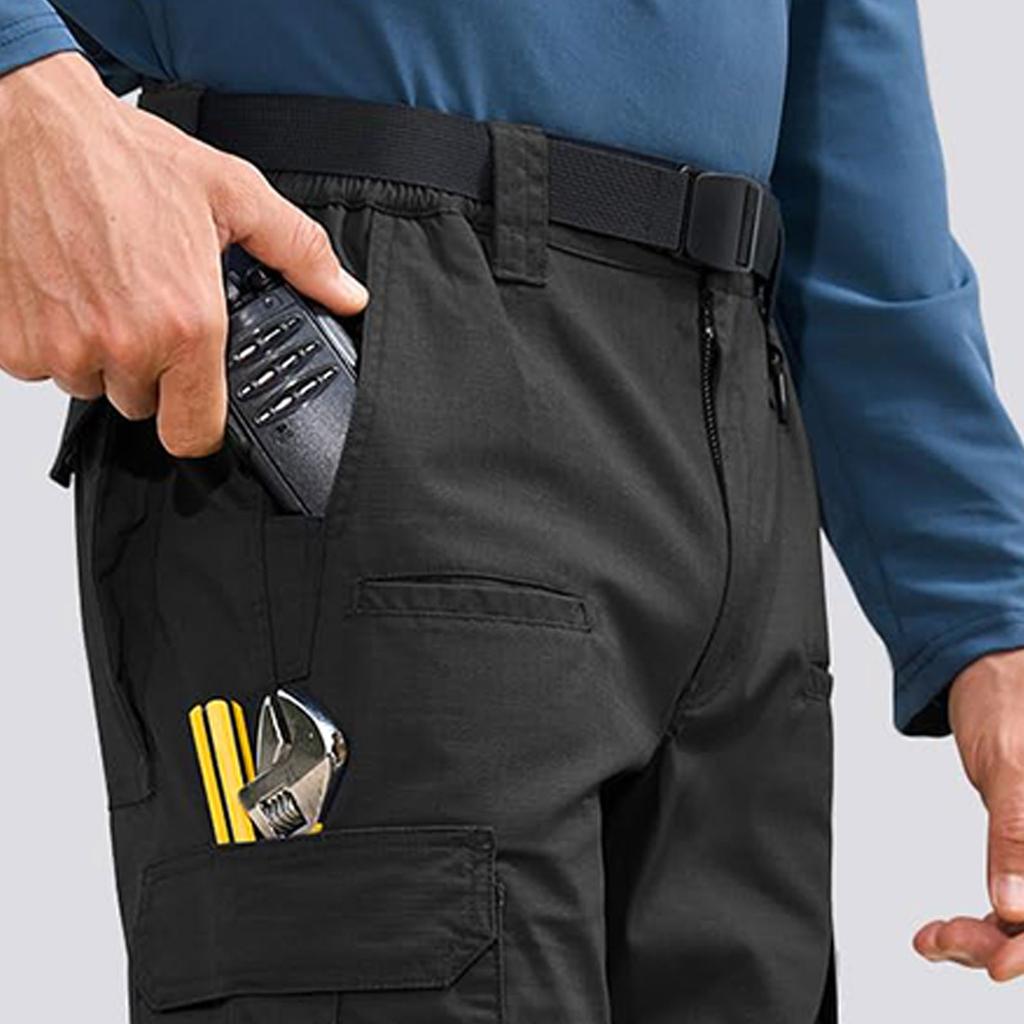 Mens Pants Ripstop Cargo Work Pants With Multi-pocket Breathable Hiking Mountaineering Camping Construction Pants