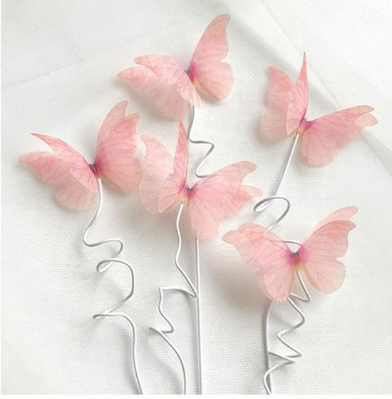 Toppere de tort fluturi roz cu margini aurii - Perfecte pentru sărbătorile de ziua de naștere ale prințeselor