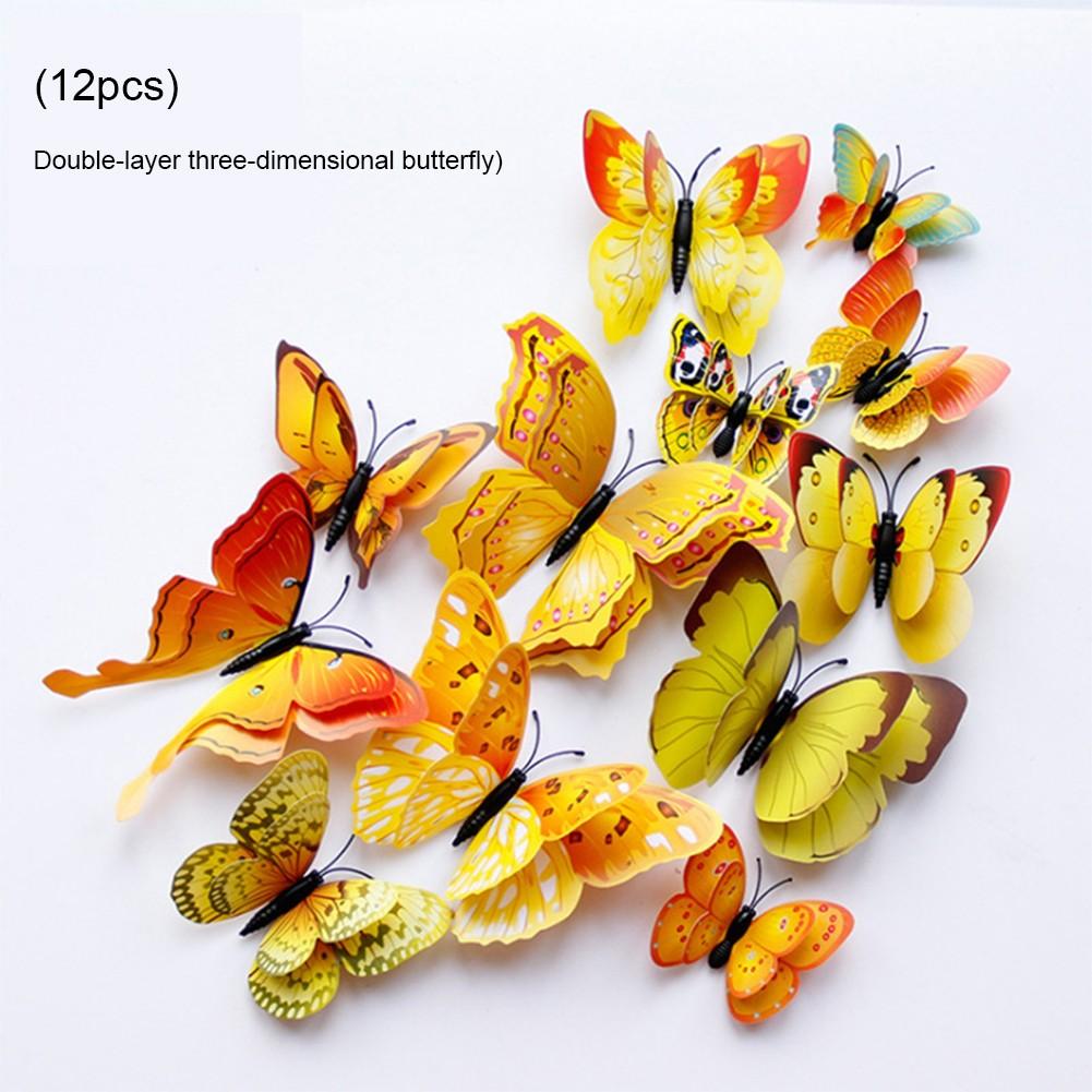 

Настраиваемые композиции 3D наклейка на стену с бабочками Декор для гостиной Yellow 12