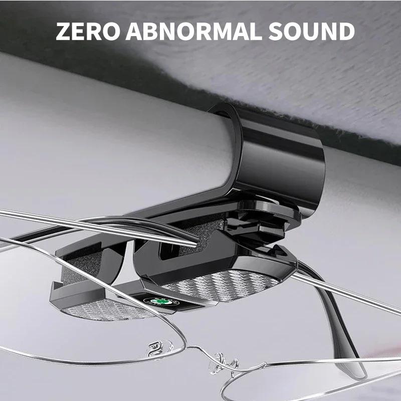 Car Sun Visor Glasses Case Card Ticket Holder Sunglasses Clip Auto Fastener Accessories For Skoda Kodiaq Rs 2019 2020 2021 2022 WL5