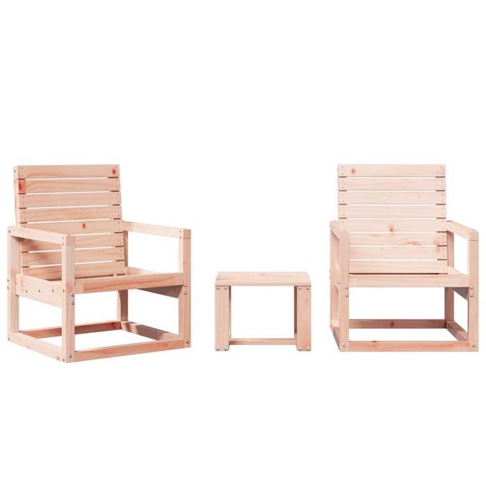 VidaXL Salon de Jardin 3 pcs, Sièges de Patio, Ensemble de Meubles, Mobilier de Terrasse Arrière-cour Extérieur, Bois Massif 832555
