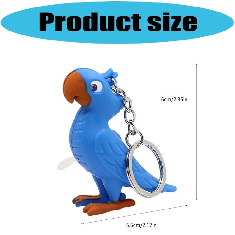 LED Illuminated Parrot Keychain With Animal Sound Effects And Compact Design Unique Key Rings Accessory