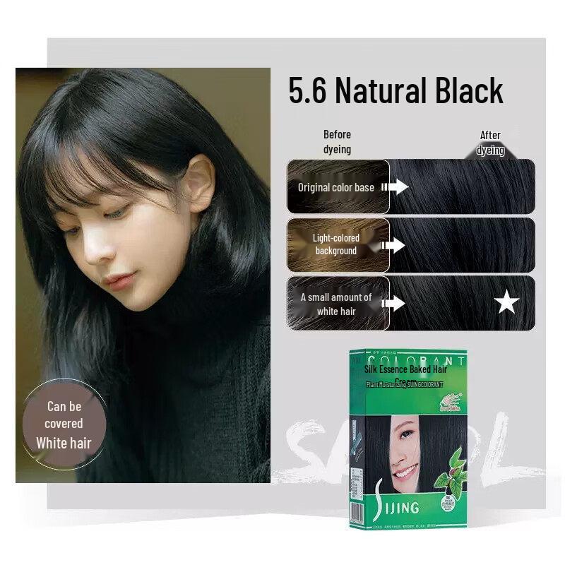 Zhang Hua Si Jing Plant-Based Black Hair Dye Cream To Cover Gray Hair