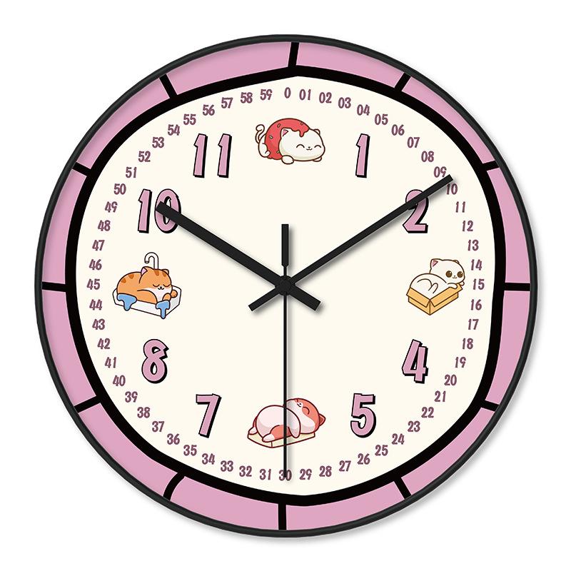 Plastic wall clock living room advanced sense children's simple cartoon silent modern clock batch clock wall hanging