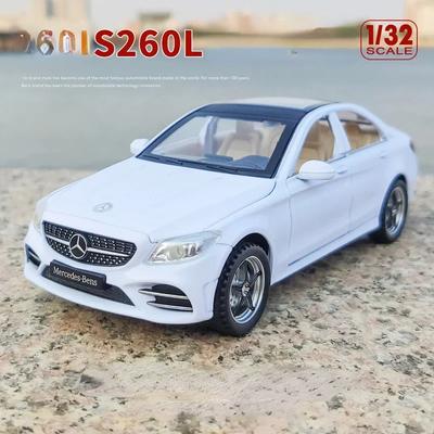 1:32 Mercedes-Benz C260L Car Model Pull Back Acousto-optic Alloy Discast Metal Toys Car Goods Model for Children Boys A54
