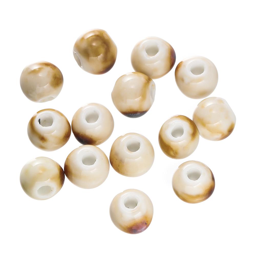 50pcs/Lot 6/8/10mm Classic Ceramic Beads Spacer Loose Round for Necklace Bracelet Earrings Jewelry Making Accessories