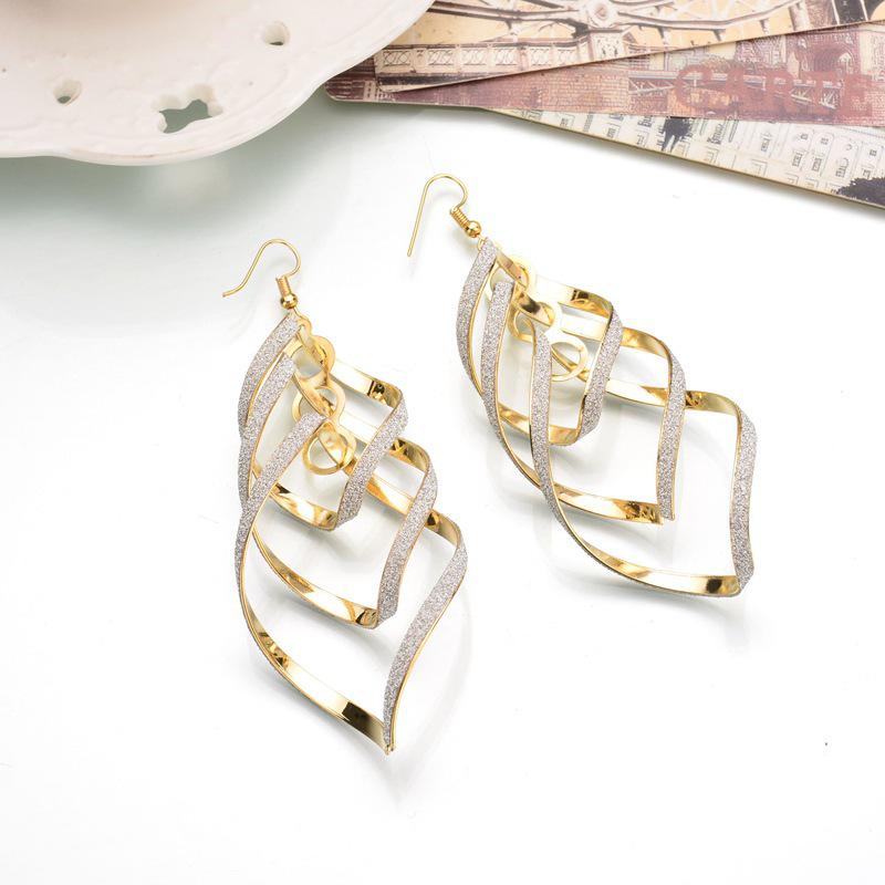 Stylish Gold Multilayer Matte Heart Earrings for Women, Shine Bright on Your Vacation, Summer Holiday Style, Charming Summer Ear Accessories