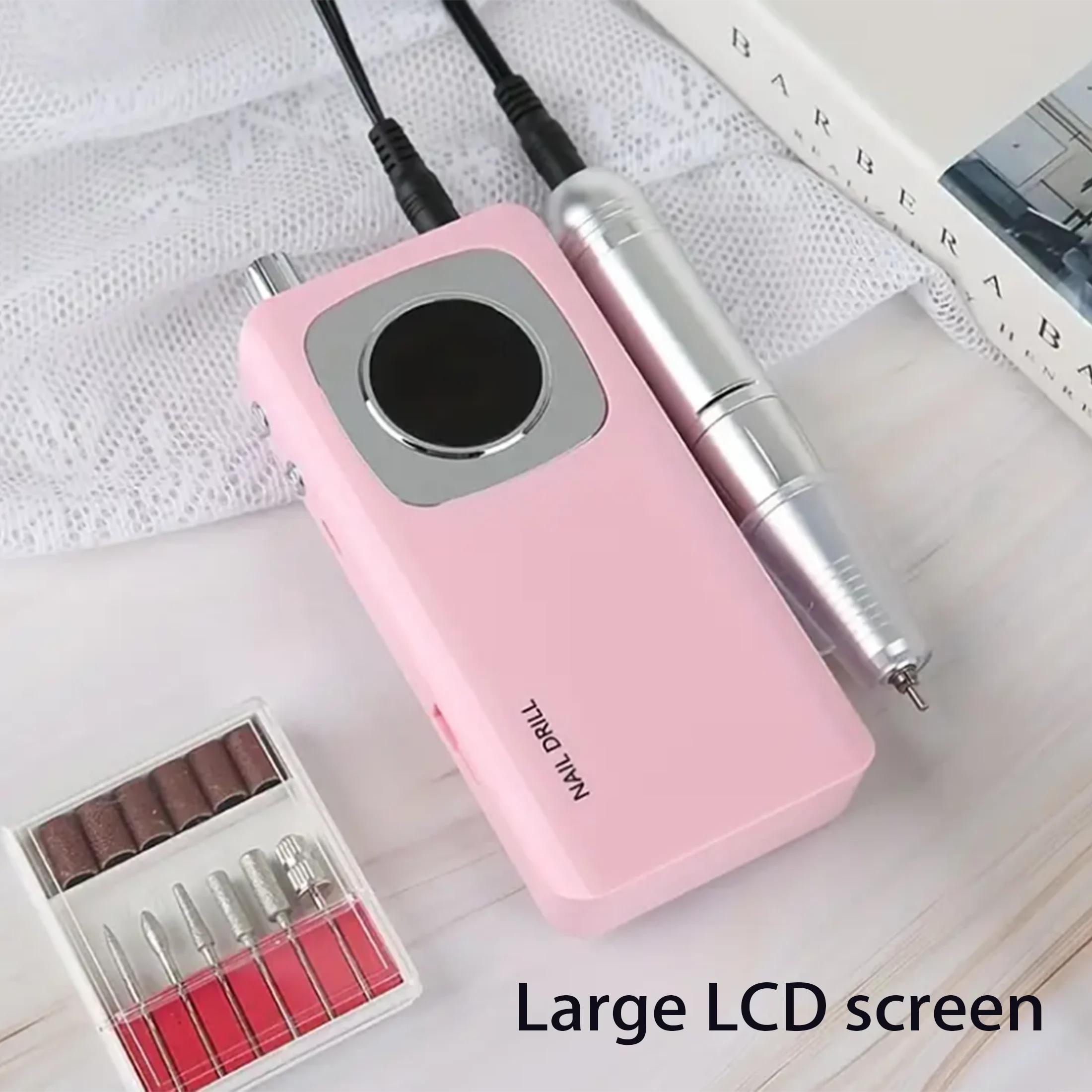 

Portable Electric Nail DrillMachine - Rechargeable, LCD Display for Acrylic and Gel Nail Polish -Nail Salon Equipment розовый