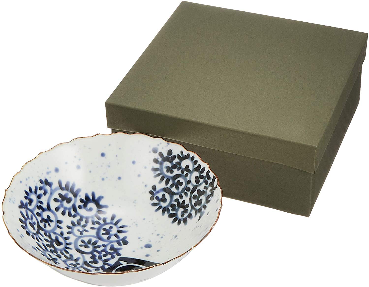 

Arita ware Fukusen kiln Round pattern arabesque cake bowl 52515