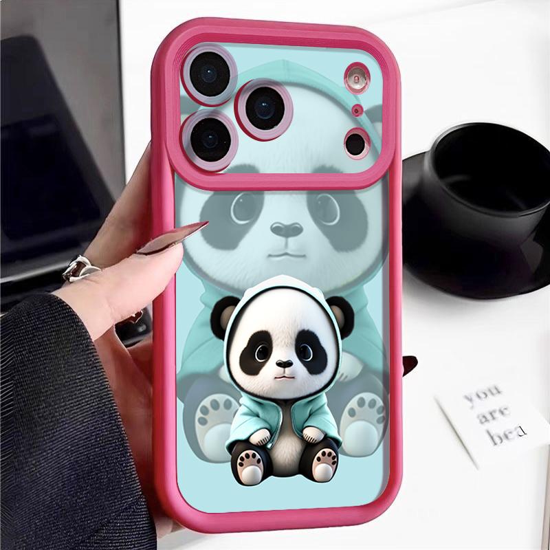 Blue Coat Panda Pattern Case For iPhone 17 Pro Max Funda Shockproof Bumper Cover For iPhone 16 Pro Max 15 14 13 12 11 Air 16E