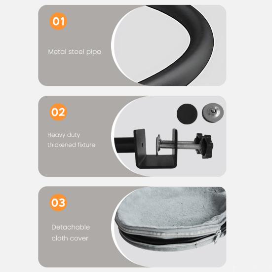 Cat Bed & Perch for Desk 360 Degrees Adjustable Mesh Hammock with Metal Frame Breathable Soft Mesh Cat Nest for Home Office Desk