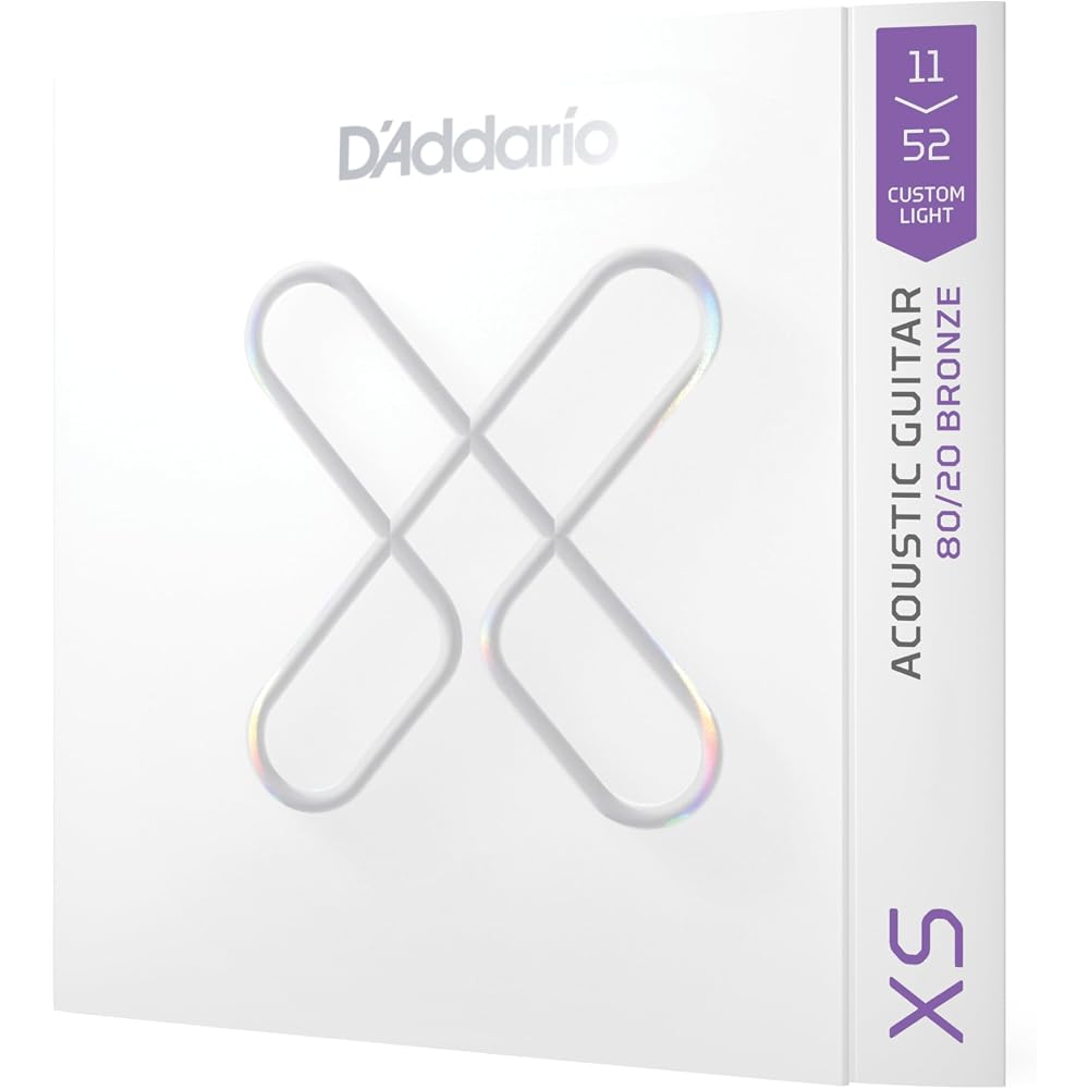 D'Addario Daddario Acoustic Guitar Strings XS Coated Strings 80/20 Bronze Custom Light .011-.052 ...