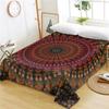 Bohemian Mandala Bed Sheet Boho Style Flat Sheet Colorful Ethnic Retro Floral Bed Linen Women King Queen Polyester Bedding Sheet