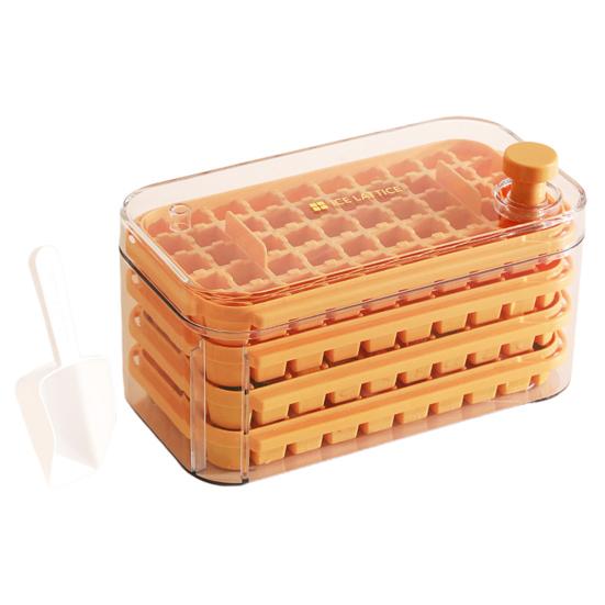 

Лотки для льда с контейнером для льда Лопатка для льда 100/200 ячеек Штабелируемые формы для льда для морозильника Одно нажатие Легкое снятие льда для коктейлей Виски Сока 200 Grid