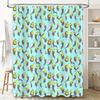 Bathroom Shower Curtain Bird Parrot Pattern Teal Blue Washroom Decor Home Decor Waterproof Fabric Shower Liner