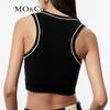MO&Co. U-Neck Contrast Trim Knit Cropped Racerback Tank Top