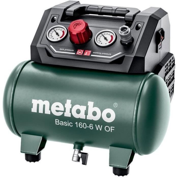 Compresseur - METABO - Basic 160-6 W OF - 6 Litres - 900 W - 8 Bar