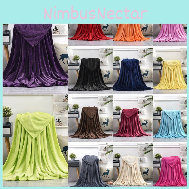 Cozy 22 Solid Colors Flannel Throw Blanket Offering Comfort And Easy Cleaning