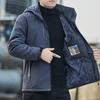 Men Winter Parka Fleece Lined Hat Detachable Thick Warm Hooded Warm Hat Coat Male Plush Jacket Autumn Outwearing